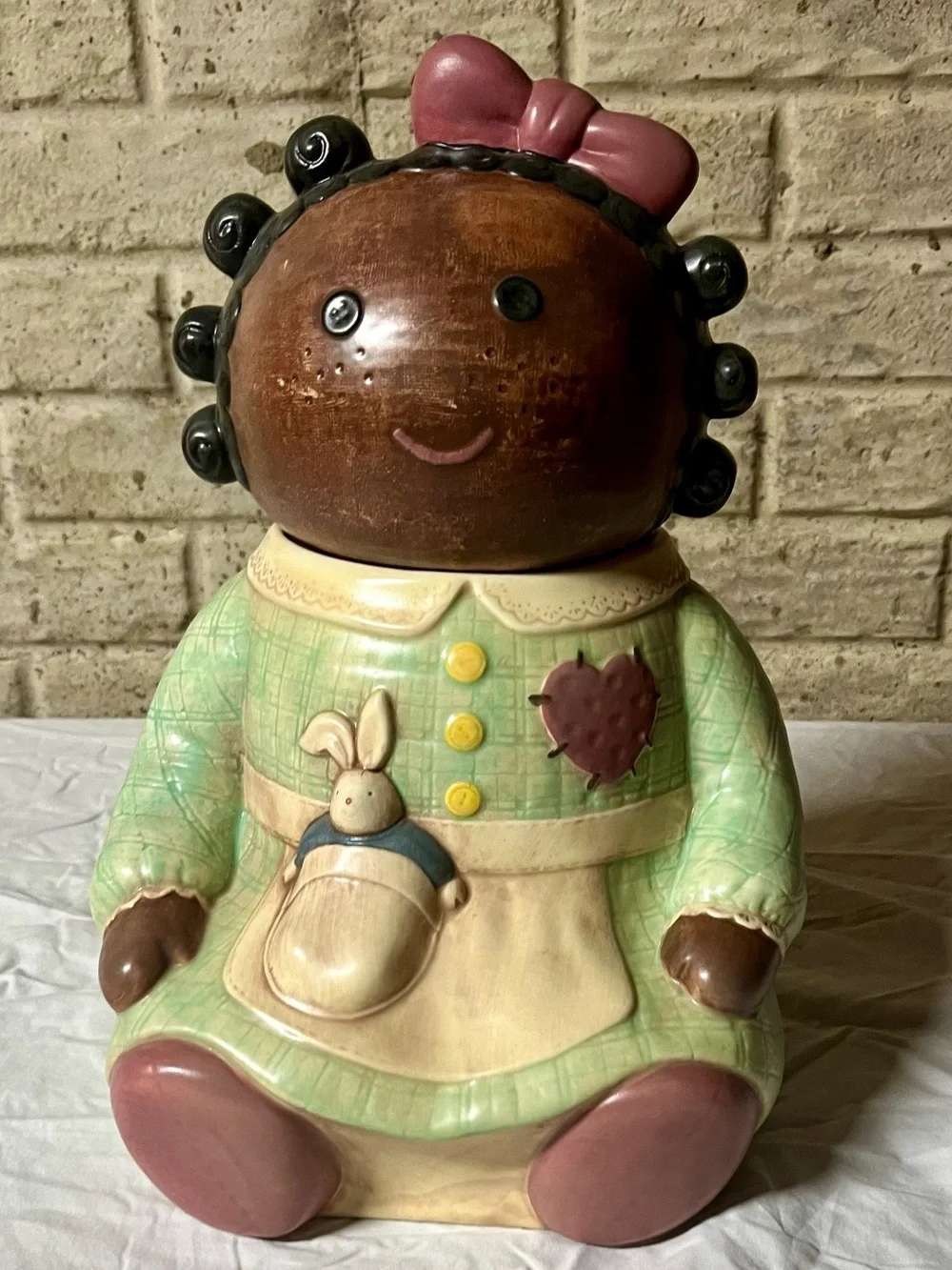Vintage Treasure Craft Spice Rag Doll Ceramic Cookie Jar Kitchen Decor 14